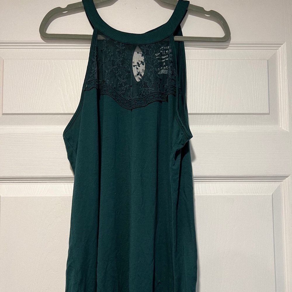 Torrid Super Soft Knits Halter Neckline Tank Top, NWOT - emerald - 1 (1X)